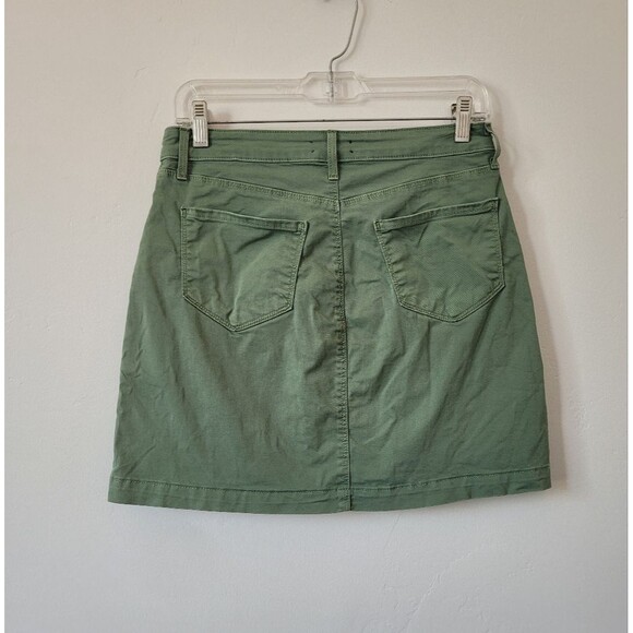L'agence Dora Mini Skirt Green Canvas Denim Military Steampunk Boho Retro 25 - Picture 6 of 8